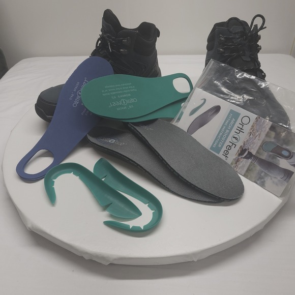 OrthoFeet Women's Dakota Water proof Blue Ankle Hiking Boot Size 9.5 Wide - Picture 11 of 12